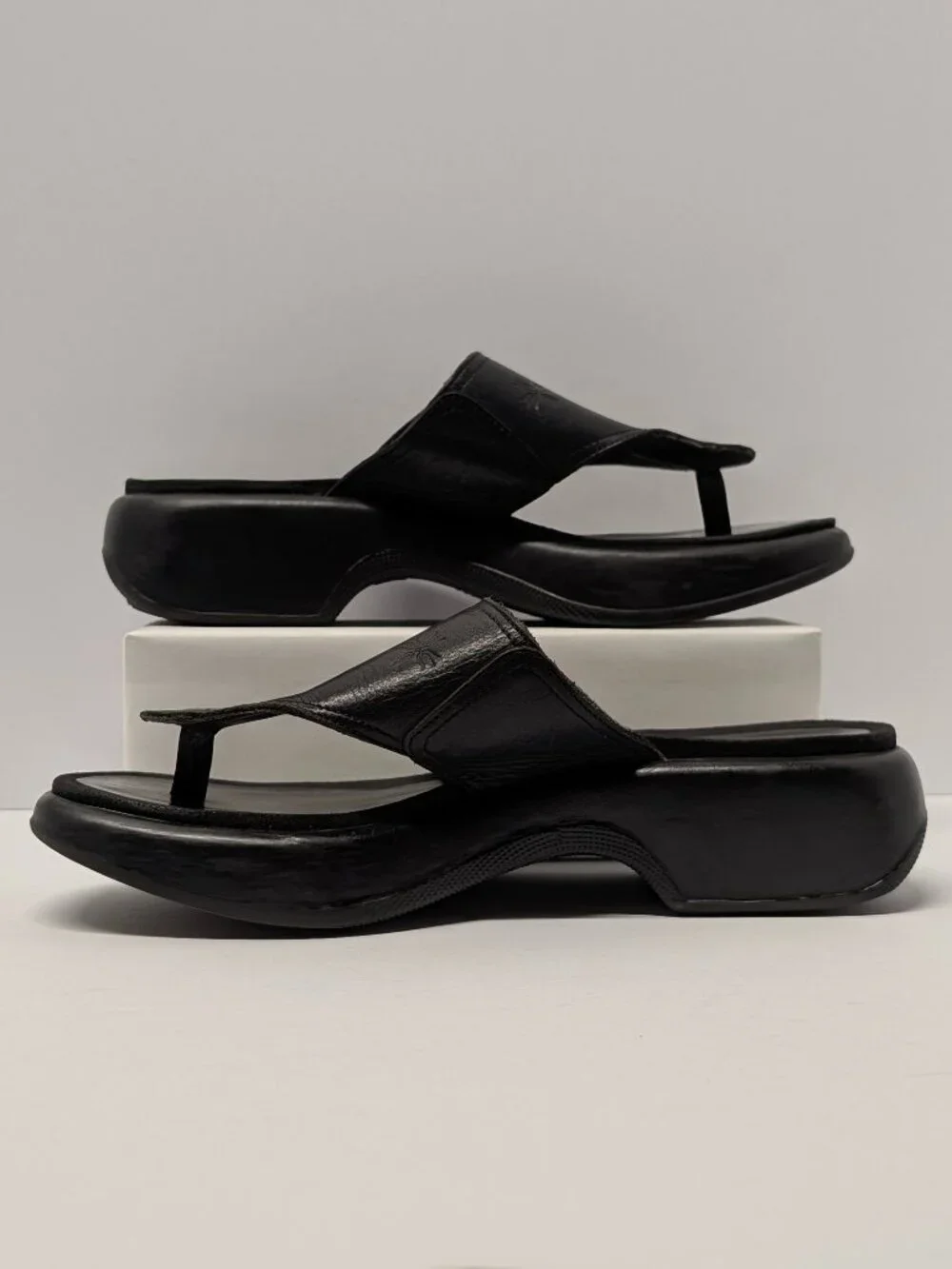 Dansko Floral Embossed Thong Sandals in Black Leather